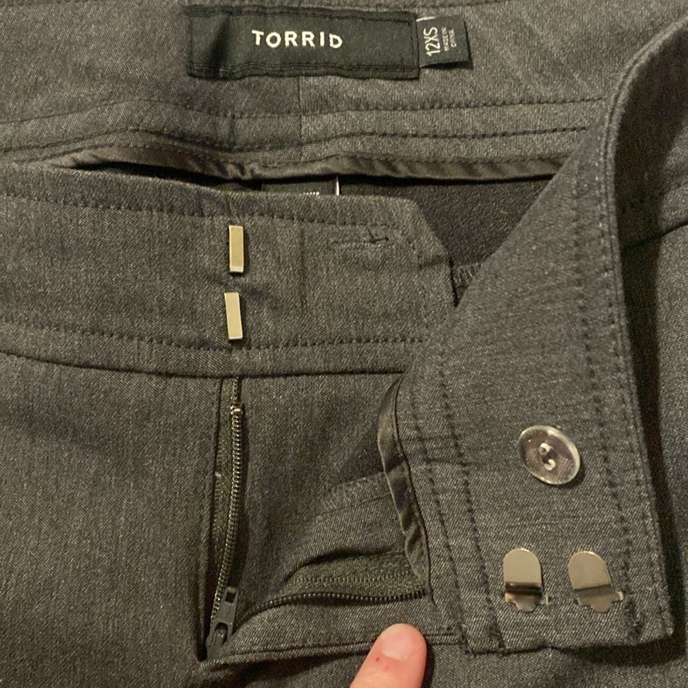Torrid Charcoal Grey Bootcut Trousers Work Dress Pants Size 12 Extra Short 12XS - Picture 4 of 7